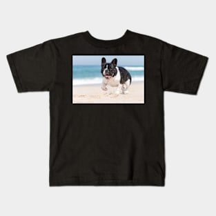 French bulldog on the beach Kids T-Shirt